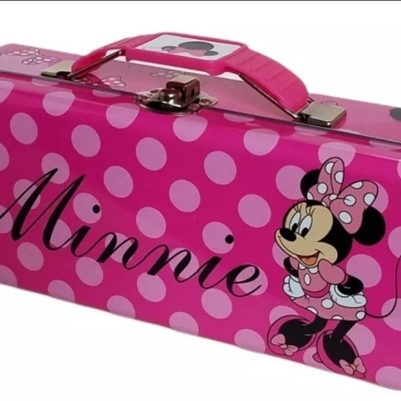 Disney Other - DISNEY Minnie Mouse Metal Storage Tin Trinket. Pencil box